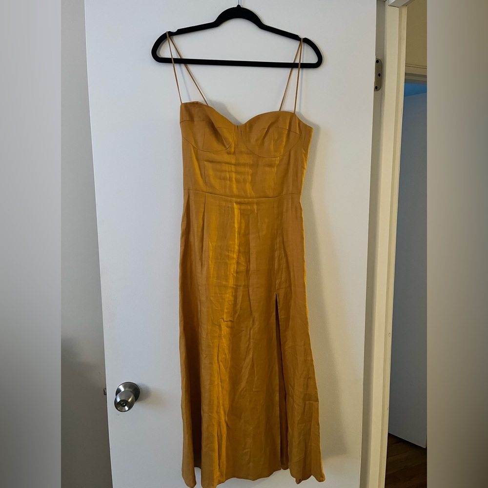 Reformation Nebraska Dress in Ochre - Size 8